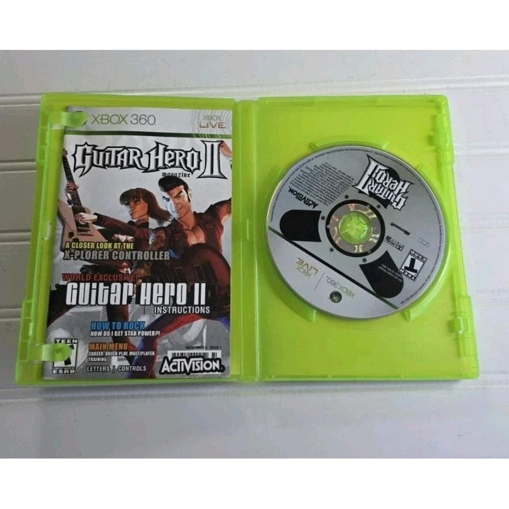 Guitar Hero 2 II Video Game Xbox 360 Disc, Manual & Case